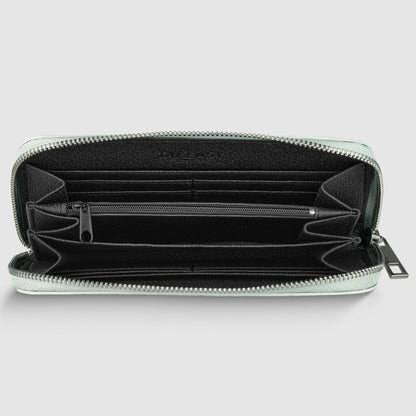 Italian Genuine Woven-Embossed Metallic Suede Wallet | Trento