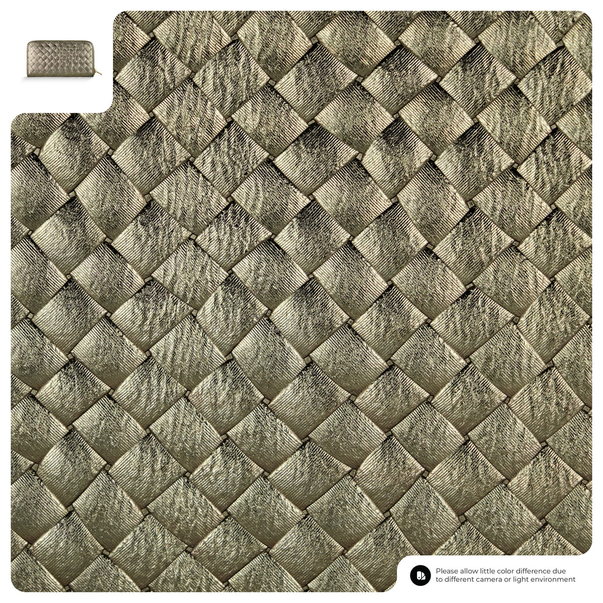Italian Genuine Woven-Embossed Metallic Suede Wallet | Trento