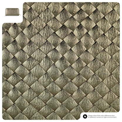 Italian Genuine Woven-Embossed Metallic Suede Wallet | Trento