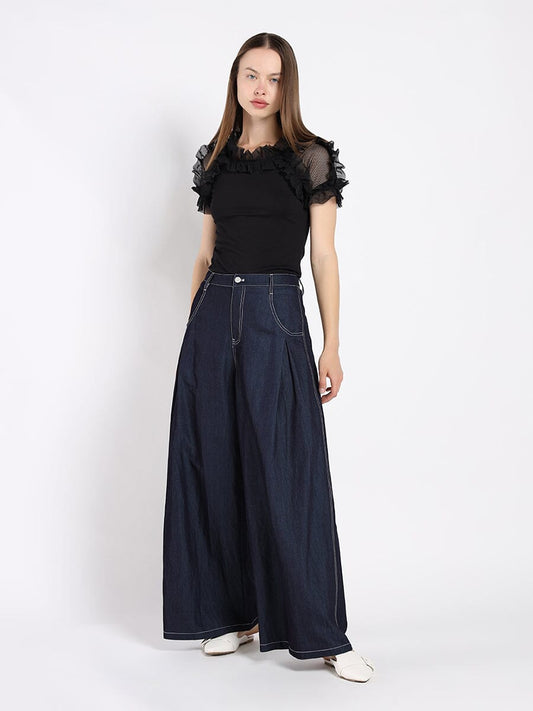 Wide Leg Baggy Denim Pants