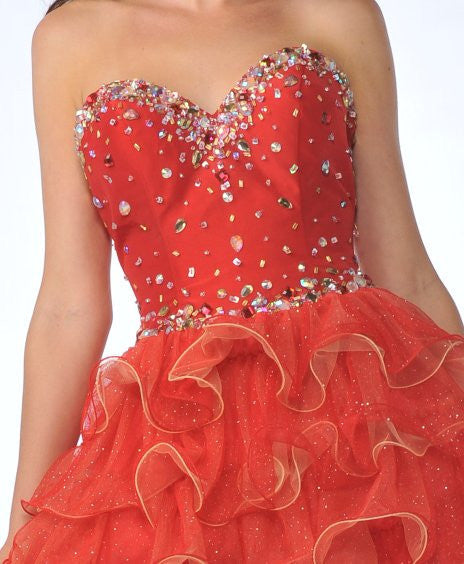 LIQUIDACIÓN - Vestido Cinderella Divine 1833 con falda de tul de volantes (Talla 4)