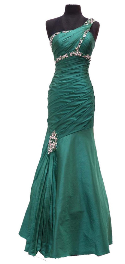 CLEARANCE - Cinderella Divine 1646 Long Dress Taffeta One Shoulder (Size 6)