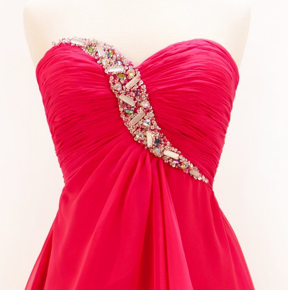 LIQUIDACIÓN - Vestido corto de gasa rojo Cinderella Divine HK5744 (Talla 4)