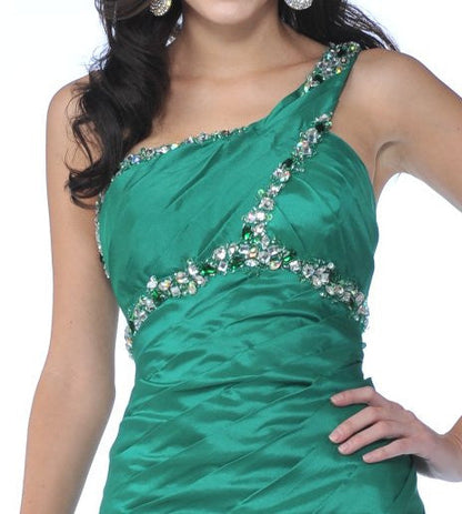CLEARANCE - Cinderella Divine 1646 Long Dress Taffeta One Shoulder (Size 6)
