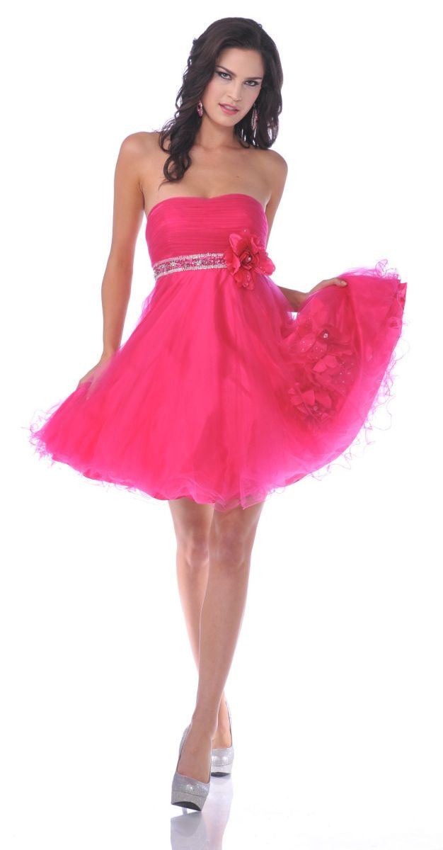 CLEARANCE - Cinderella Divine 4051 Short A-Line Dress Rhinestone Waist (Size 14)