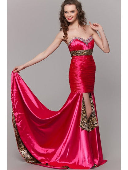 CLEARANCE - Cinderella Divine 7558 Strapless Fuchsia Leopard Print Dress (Size 10)