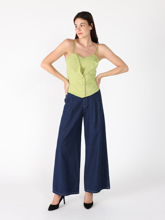 Gracia Fashion Women's Zip up corset top with straps