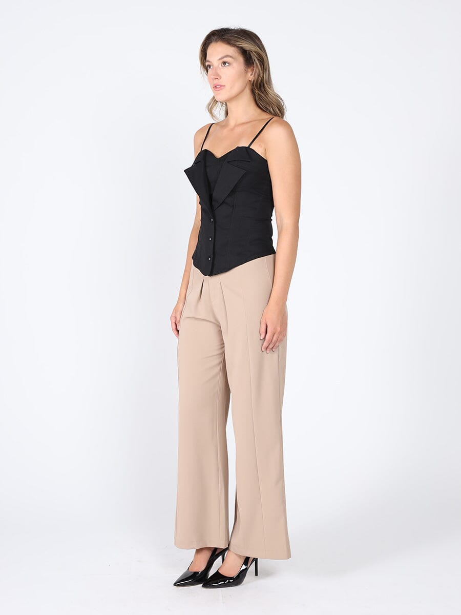 Zip up corset top with straps