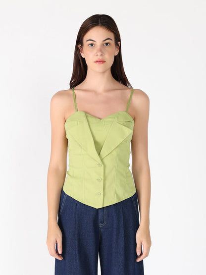 Zip up corset top with straps